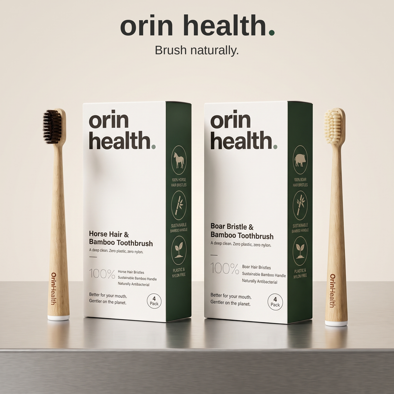 OrinHealth Kindred bamboo toothbrushes with natural bristles